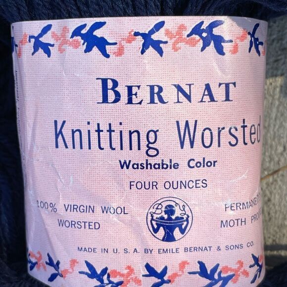 Bernat Navy Blue Yarn lot of 2 vintage virgin wool - Picture 8 of 8